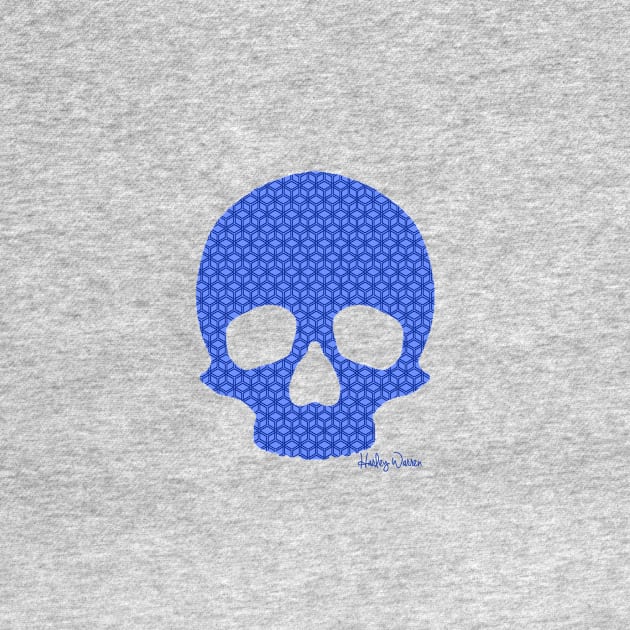 Blue Repeating Pattern in a Skull by Harley Warren